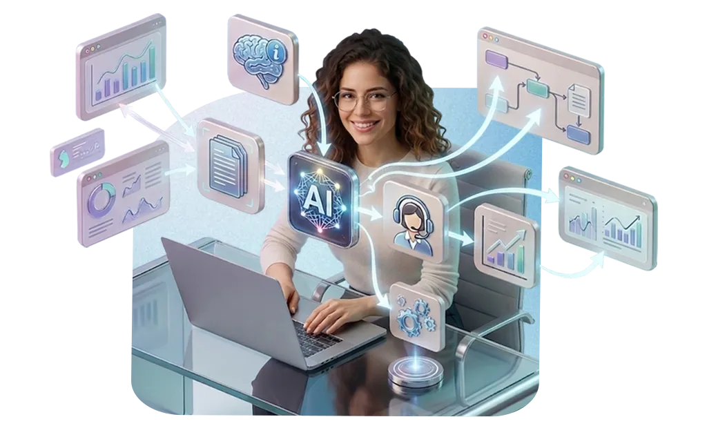 Imagen para banner principal sobre agentes IA y optimización de procesos tecnológicos.